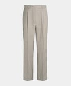 Light Taupe Pleated Duca Trousers