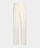 Benvita byxor i wide leg straight-modell