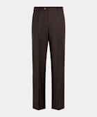 Pantaloni marrone scuro wide leg straight