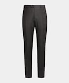 Dark Grey Bird's Eye Slim Leg Straight Brescia Suit Trousers