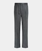 Mid Grey Belted Sortino Trousers