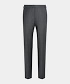  Dark Grey Bird's Eye Slim Leg Straight Suit Pants
