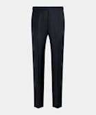 Navy Slim Leg Straight Tuxedo Trousers