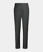 Dark Grey Bird's Eye Slim Leg Straight Suit Trousers
