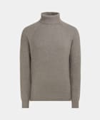 Taupe Ribbed Turtleneck