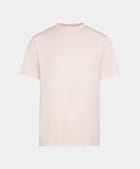 Camiseta rosa claro con cuello a la caja