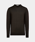 Pull col rond marron foncé