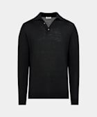 Polo manches longues Merino noir