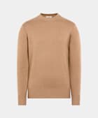 Pull col rond marron moyen