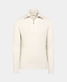 Benvit ribbad med half zip