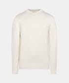 Sweter crewneck merino w odcieniu bieli