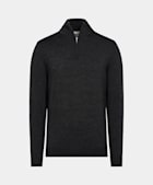 Dark Grey Merino Half Zip