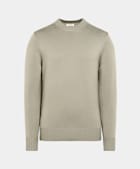 Pull col rond Merino vert moyen