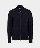 Zip-Cardigan Rippstrick navy