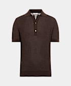 Mid Brown Crochet Polo