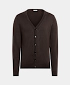 Mid Brown V-Neck Cardigan