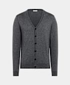 Grey V-Neck Cardigan