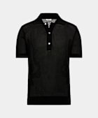 Black Crochet Polo