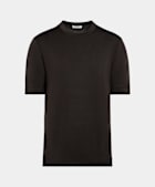 Dark Brown Short Sleeve Crewneck
