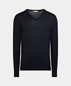 Navy Merino V-Neck