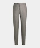 Taupe Slim Leg Tapered Trousers