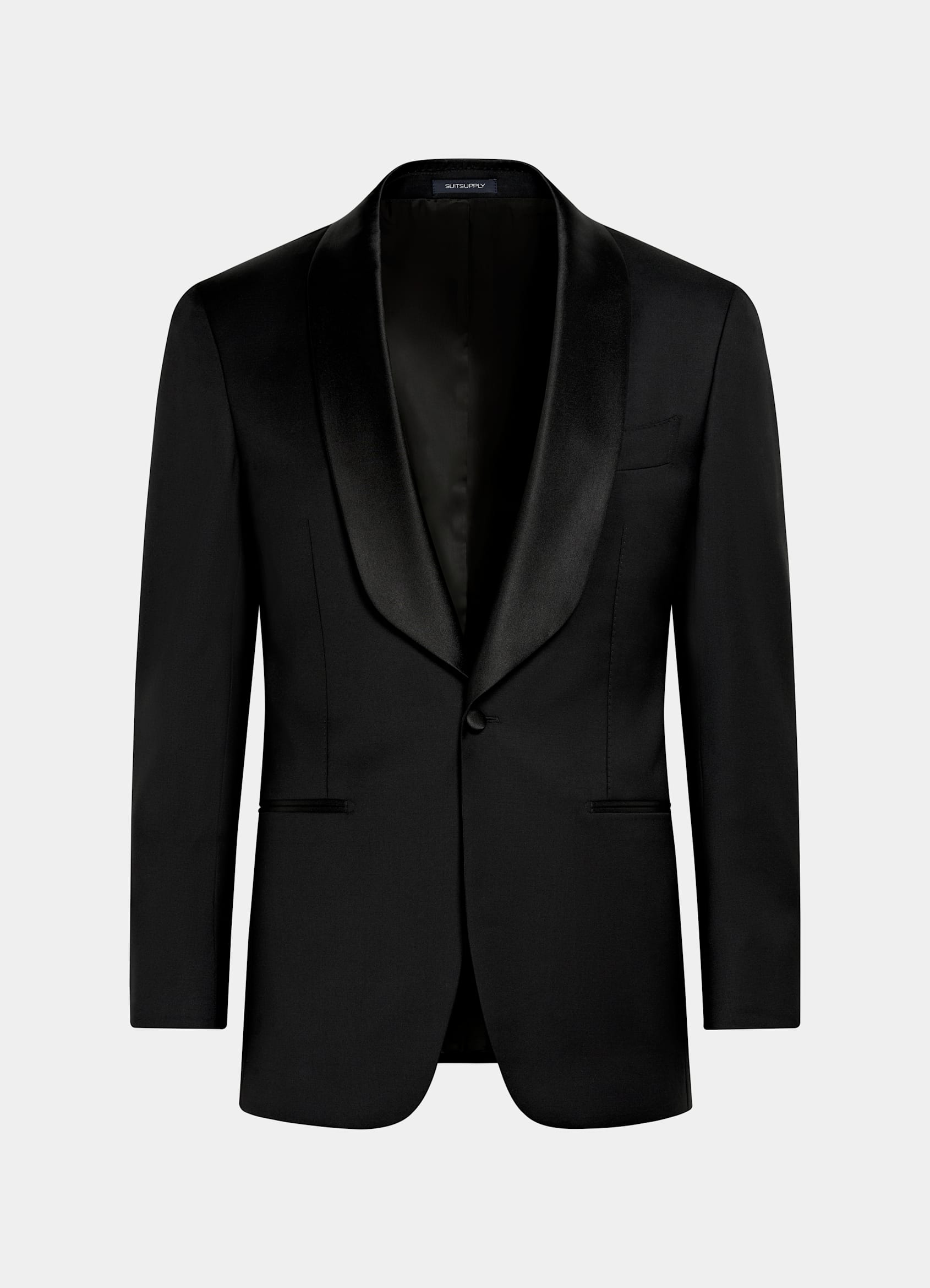 SUITSUPPLY All Season Pure S110's Wool by Vitale Barberis Canonico, Italy Black Tailored Fit Havana Tuxedo