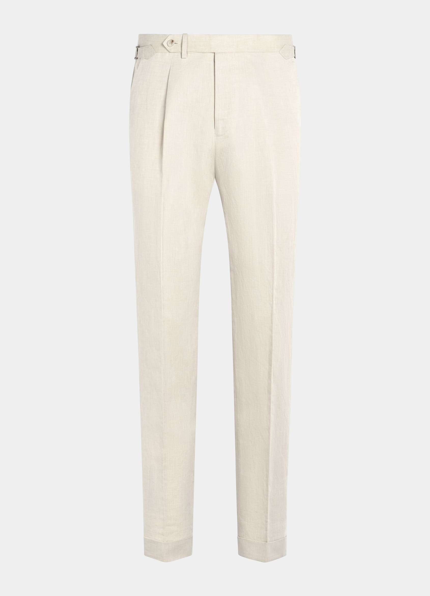 SUITSUPPLY Spring/Summer Linen Cotton by Di Sondrio, Italy Sand Slim Leg Tapered Trousers