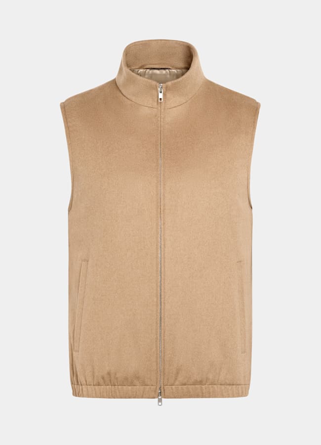 SUITSUPPLY Pure Camel by Piacenza, Italy Mid Brown Zip Vest