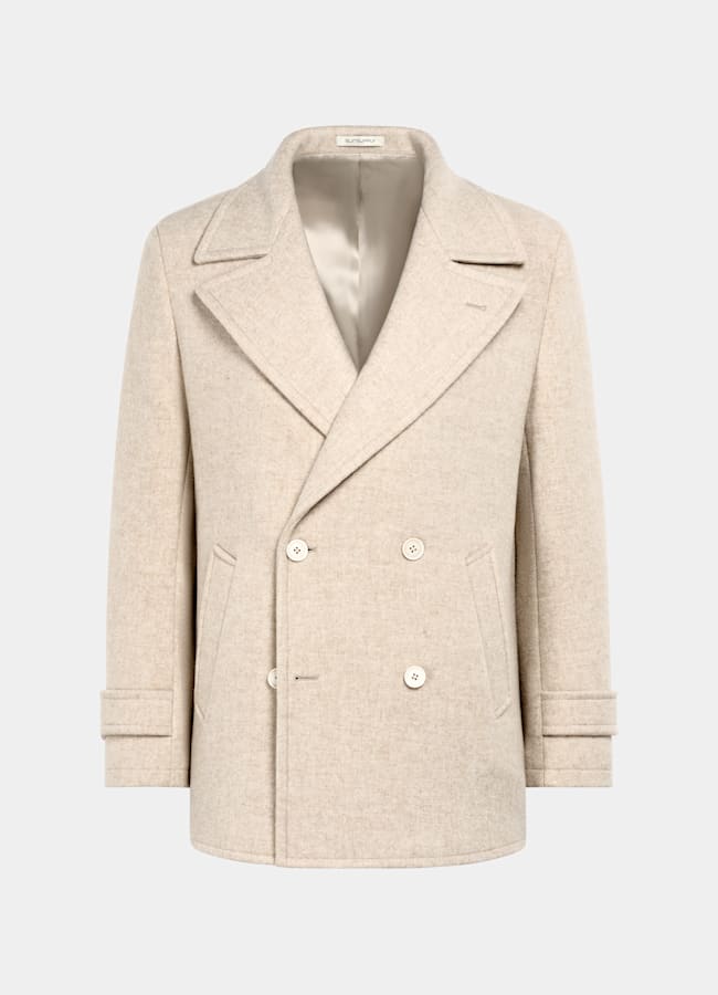 SUITSUPPLY Pure Wool Sand Peacoat