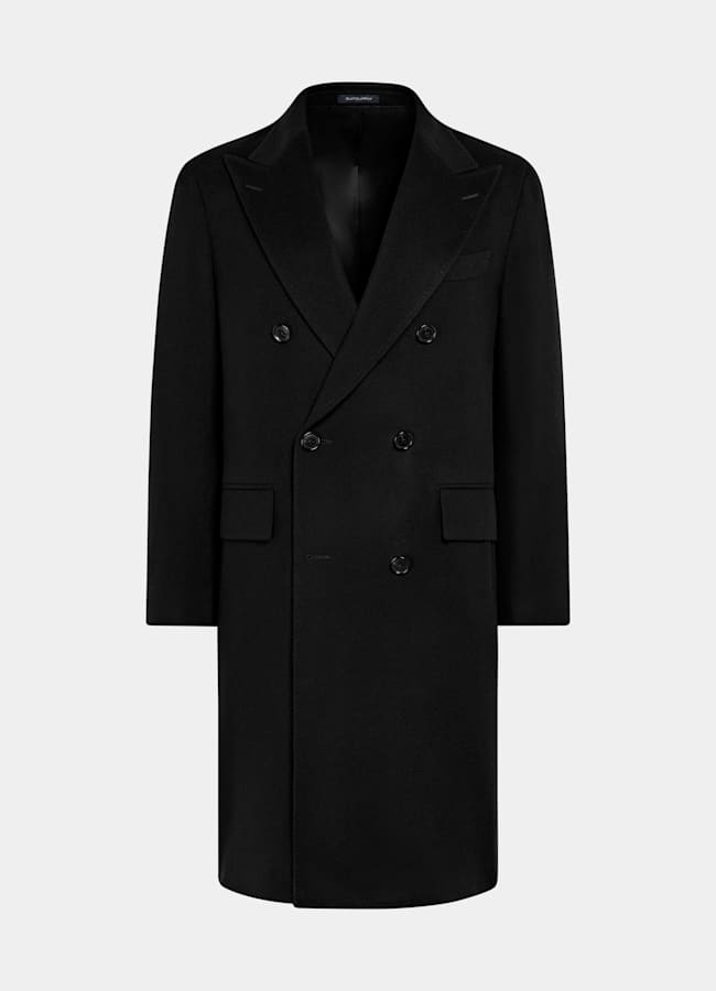 SUITSUPPLY Pure Wool Black Overcoat