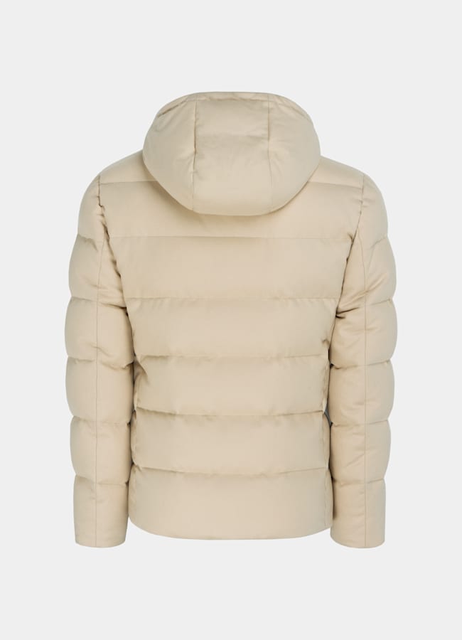 Light Brown Down Jacket in Water-Repellent Wool | SUITSUPPLY