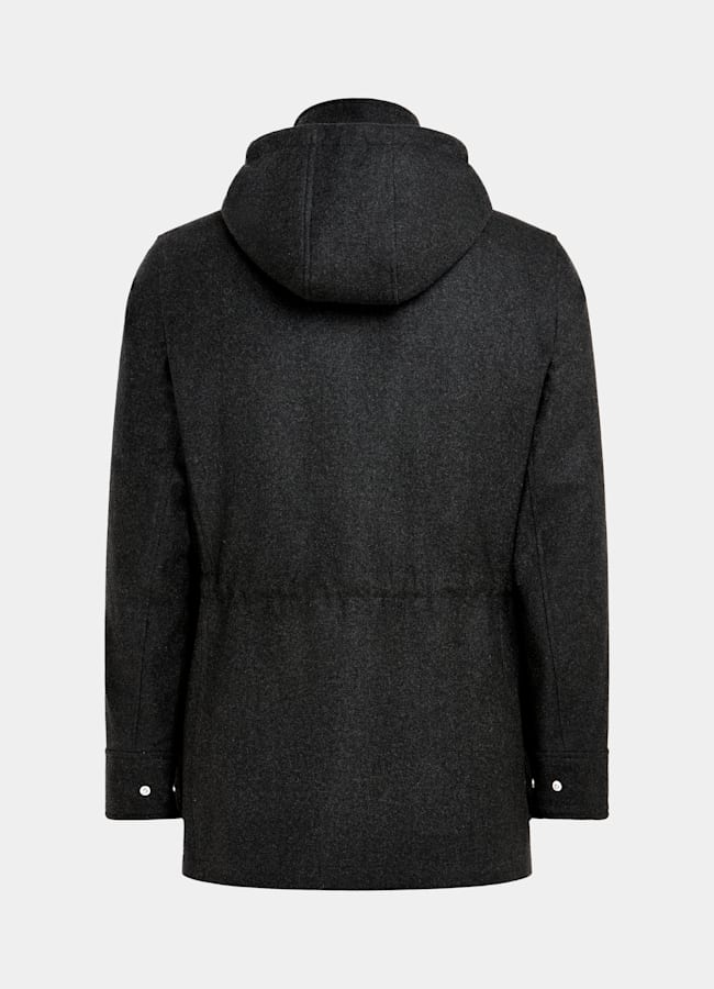 SUITSUPPLY Wool Cashmere by E.Thomas, Italy Dark Grey Padded Parka