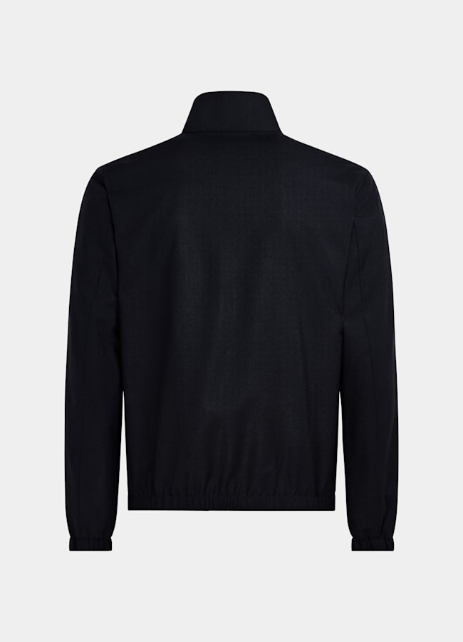 SUITSUPPLY Wrinkle-Free 4-Ply Wool by Rogna, Italy Navy Bomber Jacket