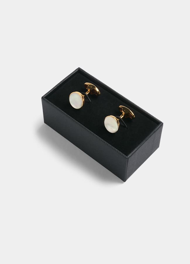SUITSUPPLY Sterling Silver Gold Round Cufflinks