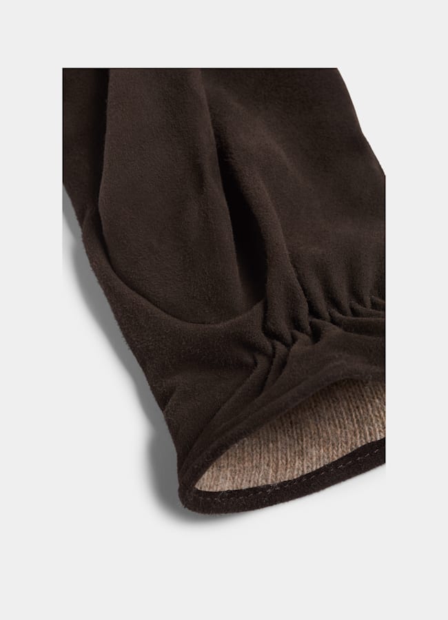 SUITSUPPLY Suede Brown Gloves