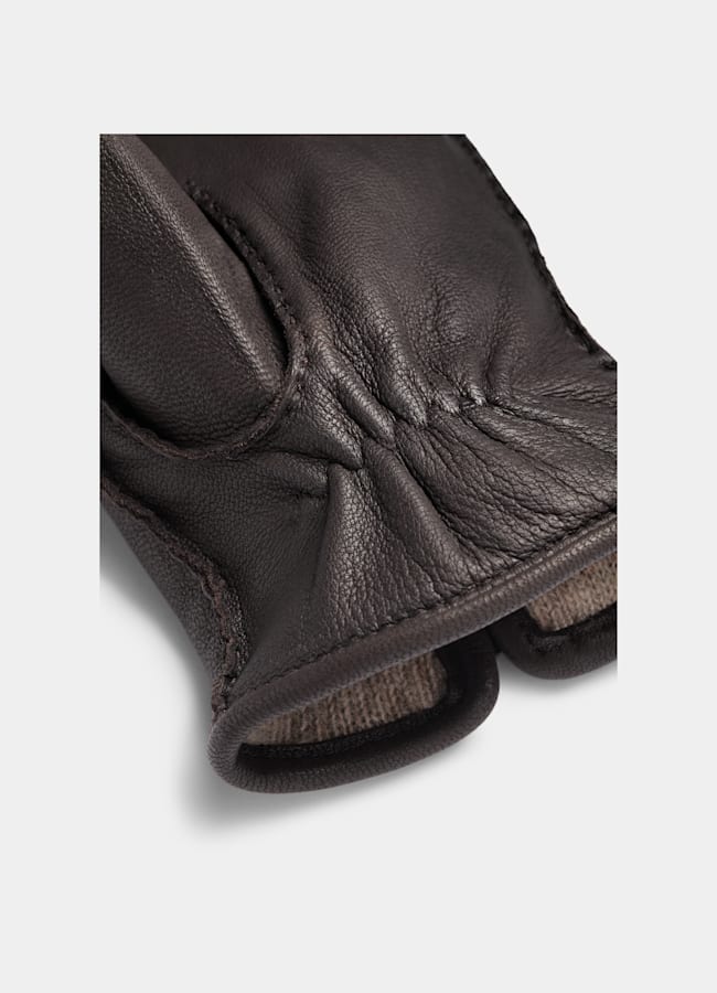 SUITSUPPLY Deer Leather Brown Gloves