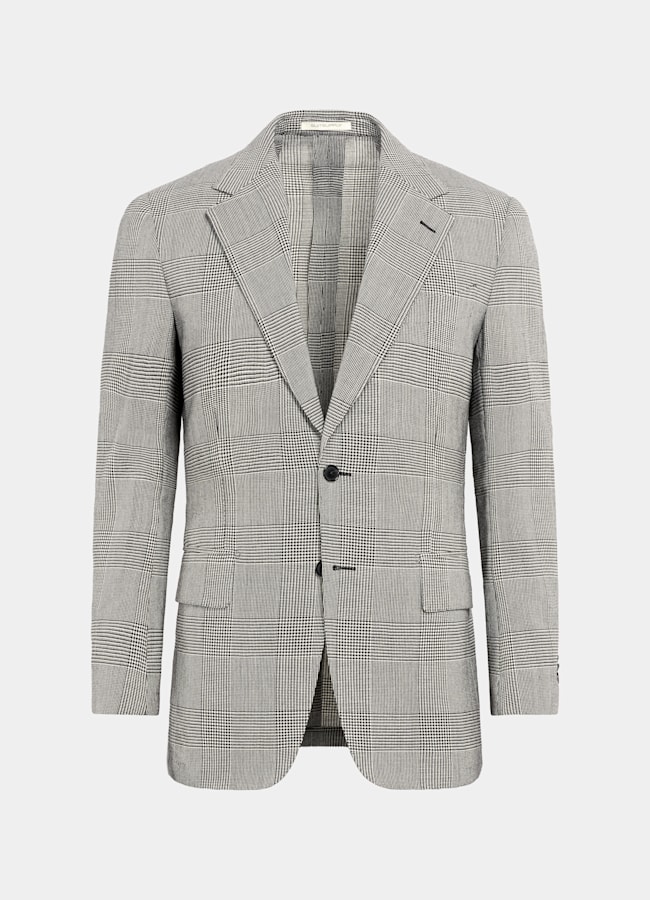 SUITSUPPLY Winter Pure Wool by Subalpino, Italy Black Checked Tailored Fit Milano Blazer