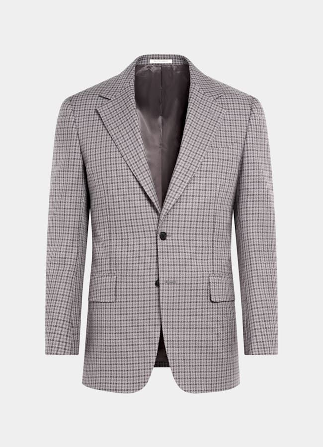 SUITSUPPLY Hiver Pure laine par Rogna, Italie Blazer Milano coupe Tailored taupe à carreaux