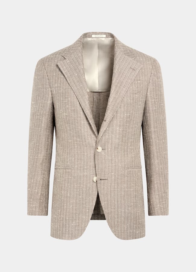 SUITSUPPLY Sommer Schurwolle Leinen Seide von Rogna, Italien Roma Sakko taupe Relaxed Fit