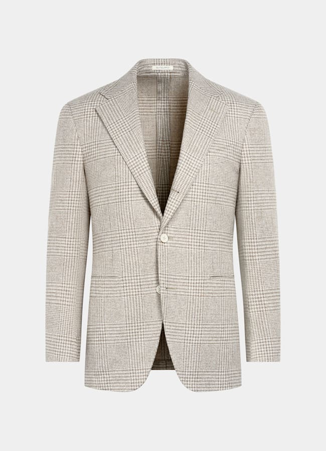 SUITSUPPLY Invierno Alpaca, lana, algodón, poliamida de Ferla, Italia Blazer Roma arena a cuadros corte Relaxed
