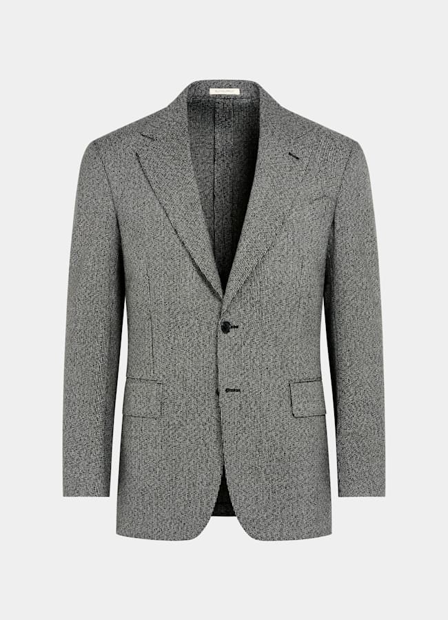 SUITSUPPLY Winter Pure Wool by Rogna, Italy Black Striped Tailored Fit Milano Blazer