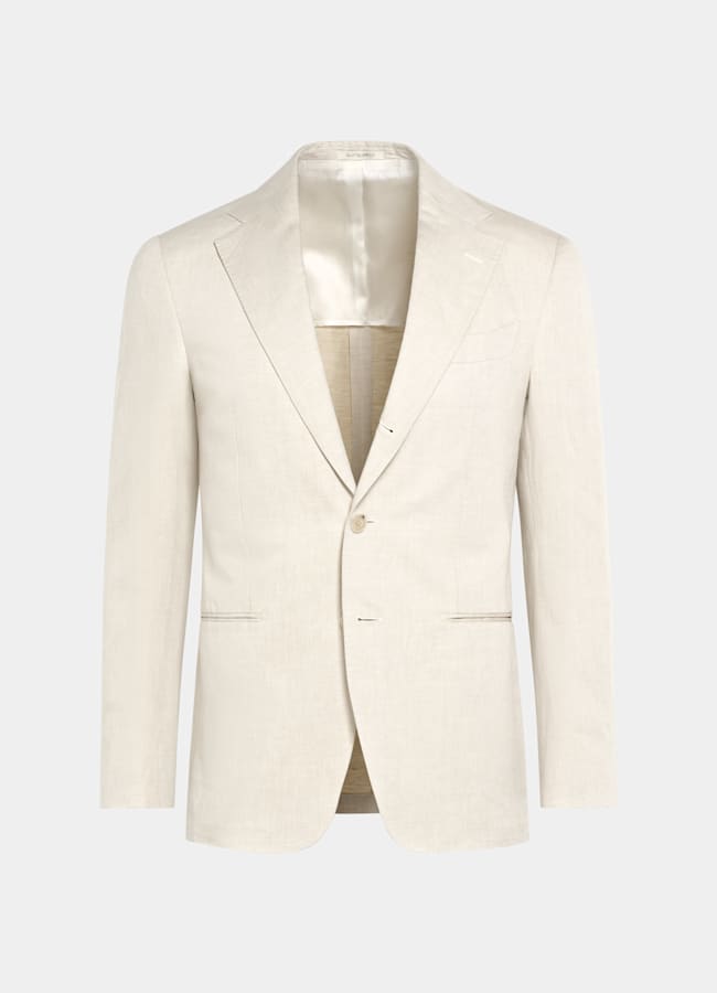 SUITSUPPLY Verano Lino y algodón de Di Sondrio, Italia Blazer de traje Havana arena corte Tailored