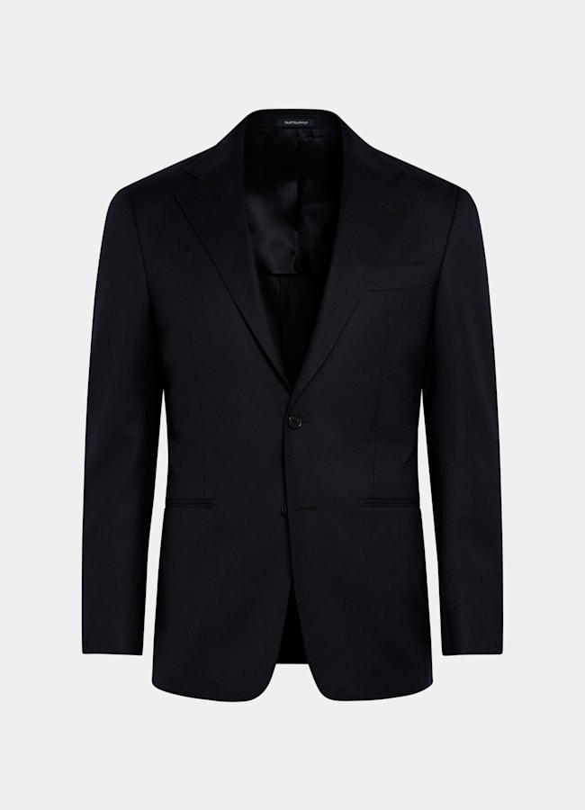 SUITSUPPLY Winter Reiner S120er Schurwolle-Flanell von Vitale Barberis Canonico, Italien Havana Anzugsakko Navy Tailored Fit