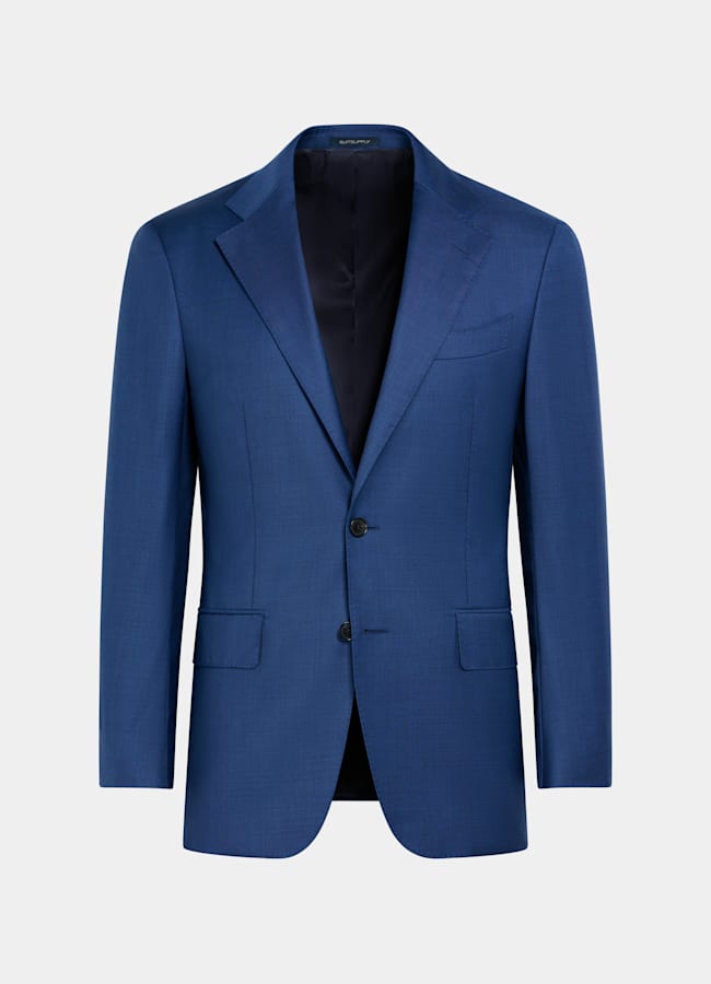 SUITSUPPLY All Season Pure S110's Wool by Vitale Barberis Canonico, Italy Mid Blue Tailored Fit Havana Suit Jacket