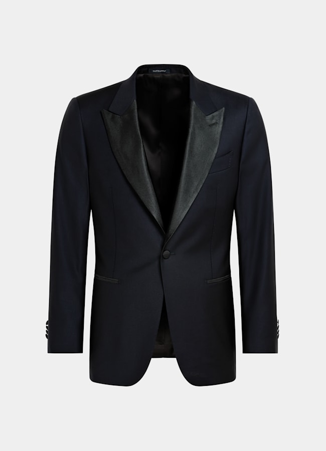 SUITSUPPLY All Season Pure S110's Wool by Vitale Barberis Canonico, Italy Navy Tailored Fit Lazio Dinner Jacket