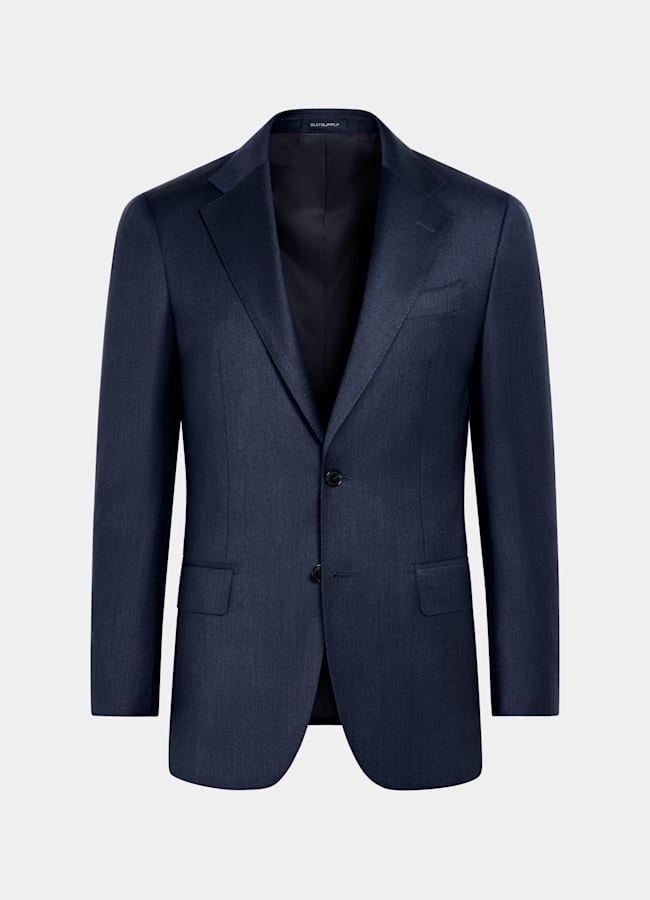 SUITSUPPLY All Season Pure S110's Wool by Vitale Barberis Canonico, Italy Mid Blue Tailored Fit Havana Suit Jacket