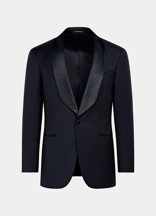 SUITSUPPLY All Season Pure S110's Wool by Vitale Barberis Canonico, Italy Navy Tailored Fit Havana Dinner Jacket