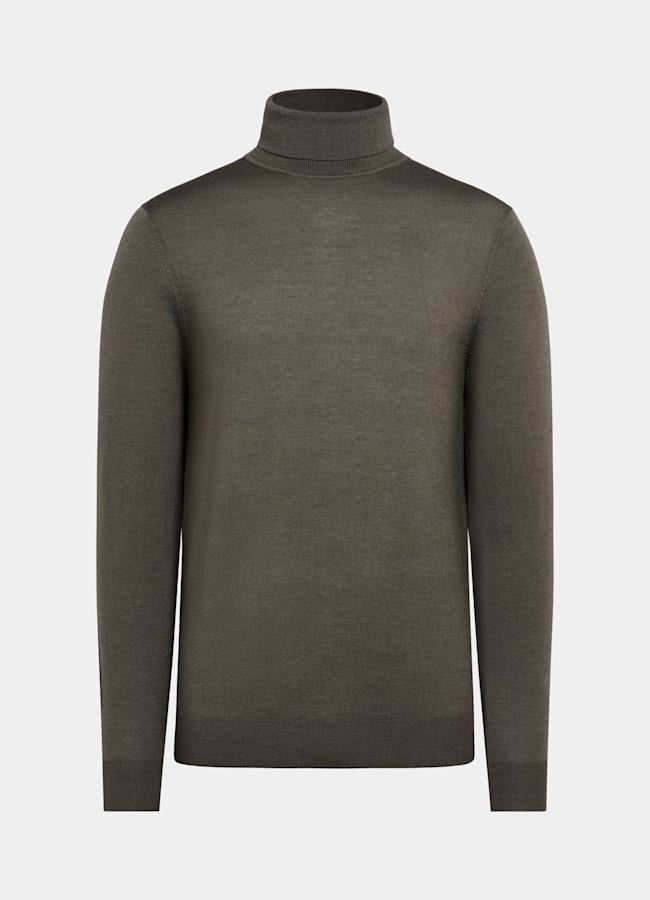 SUITSUPPLY Pure Wool Green Turtleneck