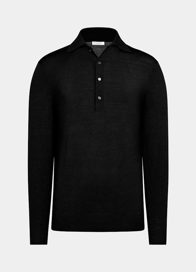 SUITSUPPLY Pure laine Polo manches longues noir