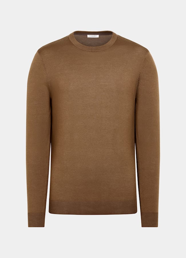 SUITSUPPLY Pure Wool Brown Crewneck